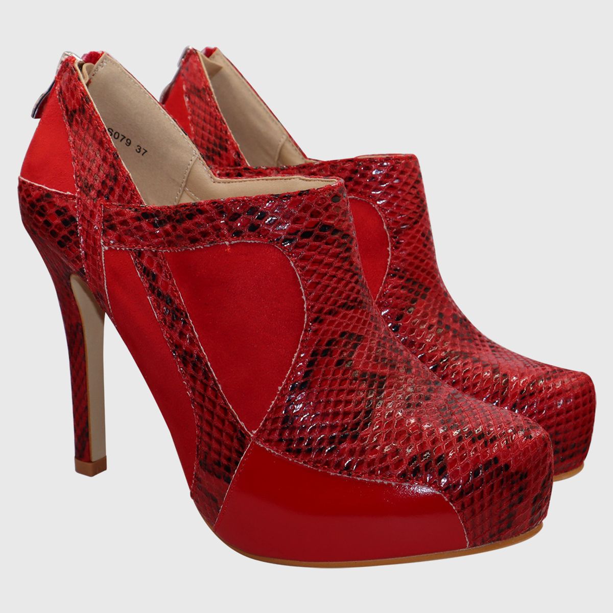 DINASTELLA - Botin taco aguja Rojo