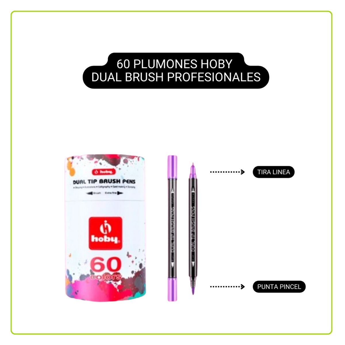 GENERICO - Marcadores Dual Brush Profesionales 60u Hoby OB8