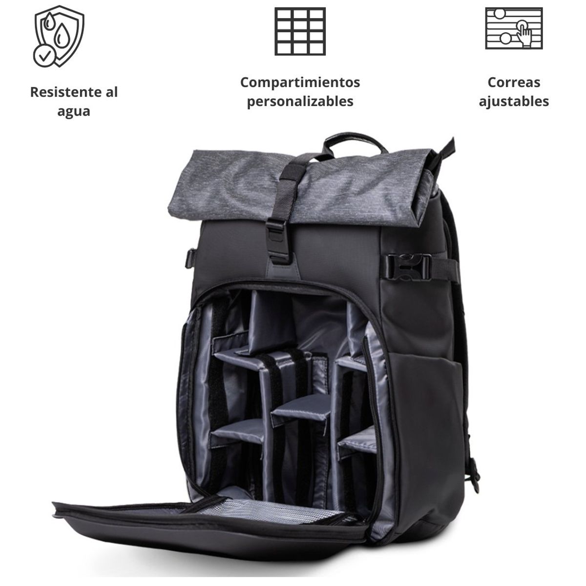 MENNT - Mochila Fotográfica Impermeable Bolso Divisiones Antirrobo Creator Bag
