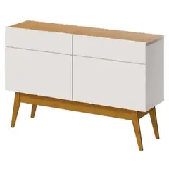 BE DESIGN - RACK TV STAND CLASSIC 1.4 CAJONES BLANCO/CARAMELO