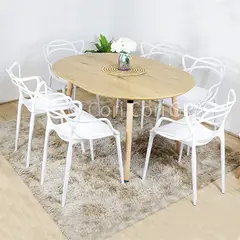 CORI CORI - Comedor Mesa Expandible (100 - 140 - 180CMS) + 6 Sillas Master blanco