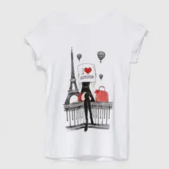 COYOTE KIDS - Polera blanca Paris adulto algodón peruano - Blanco
