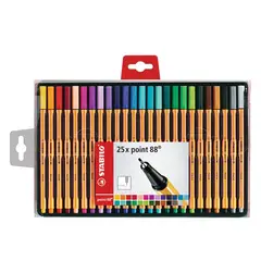 STABILO - Set 25 Tiralíneas Point 88 - 0,4 Mm Colores Surtidos
