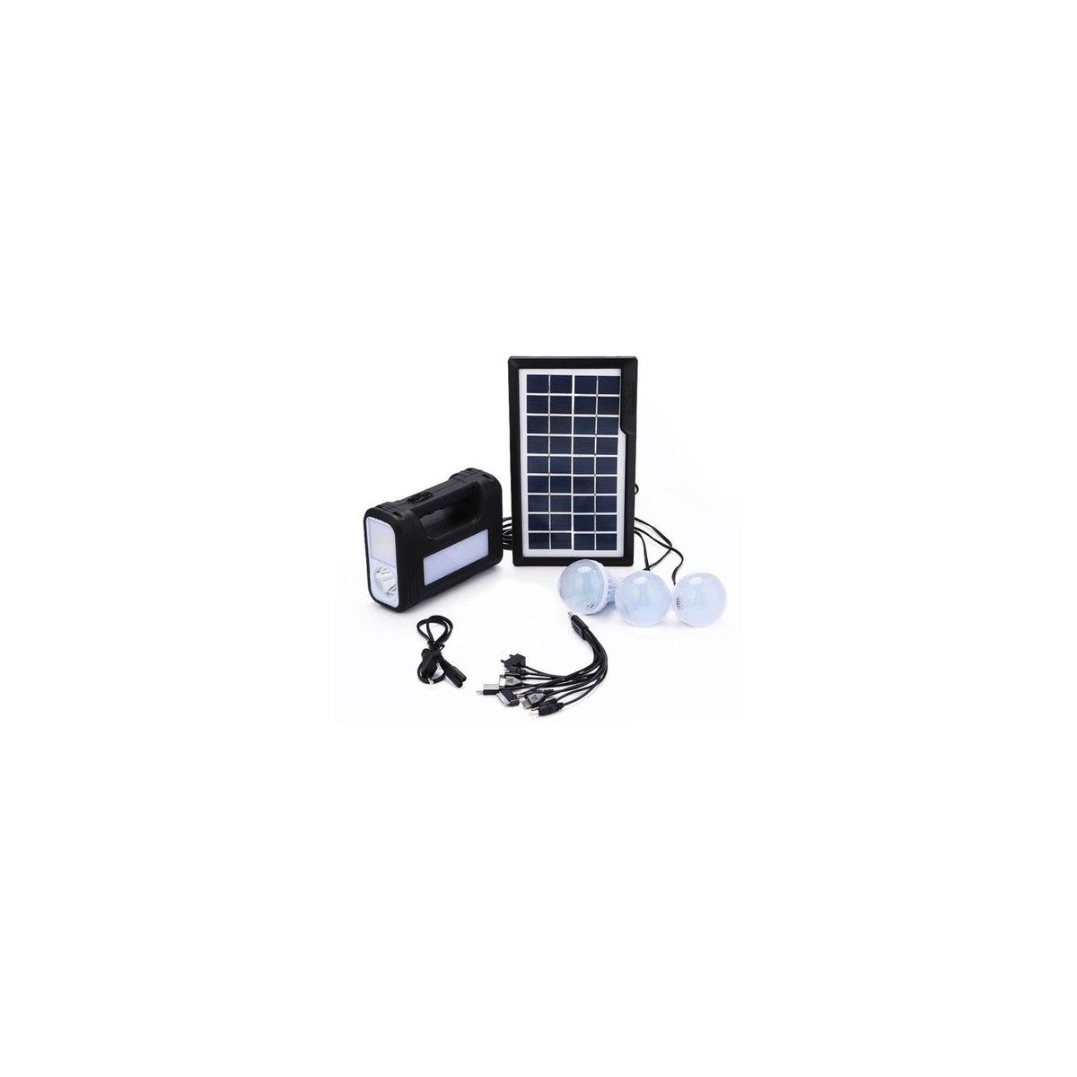 GENERICO - Nuevo Kit Solar De Emergencia camping Usb 3 Ampolletas