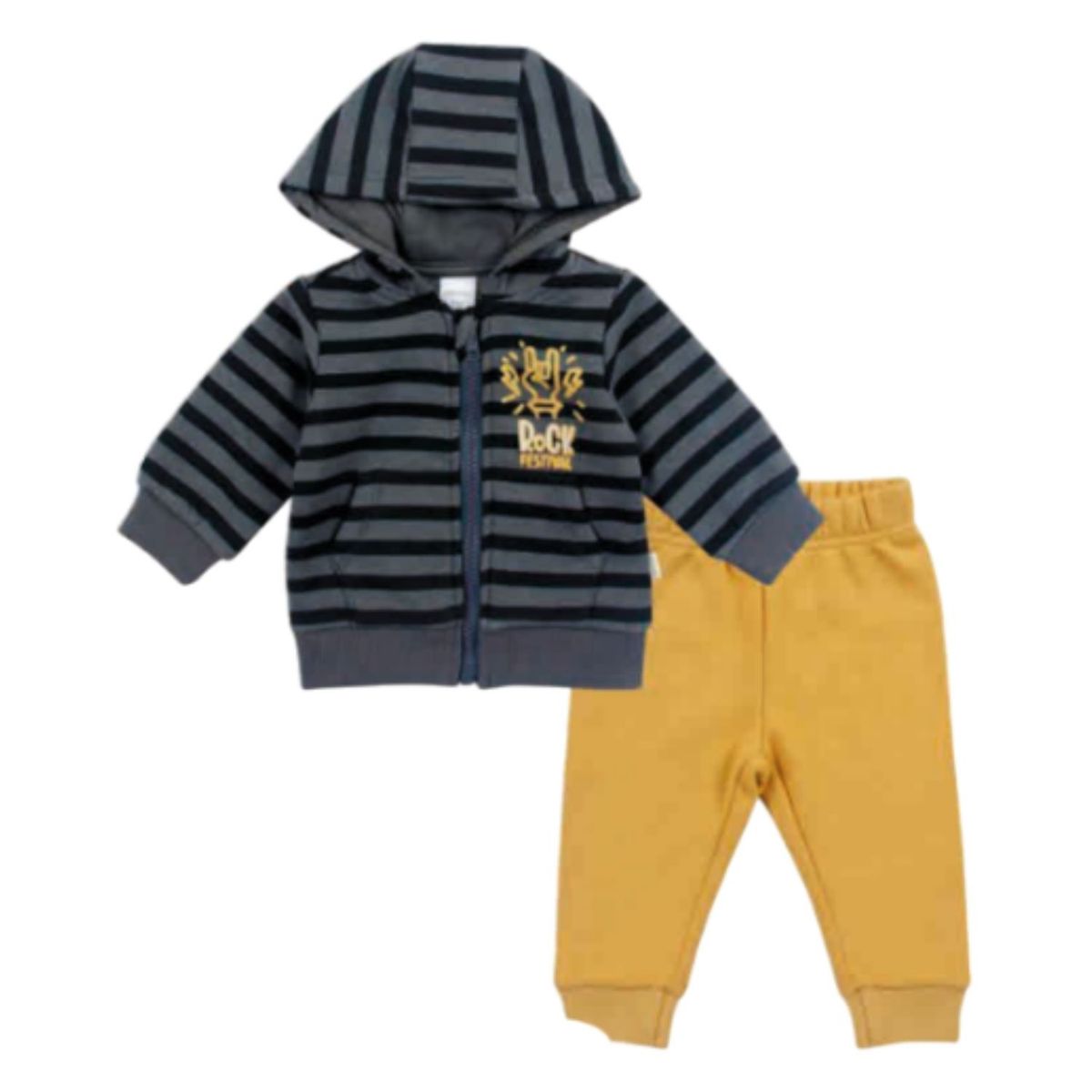 TEDMIMAK - Set 2 Piezas Polerón Con Capucha Pantalón Niño Rayas Tedmimak Algodón