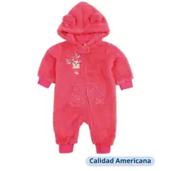 TEDMIMAK - Enterito con Orejitas Bebe Niña Pijama Rosa Plush