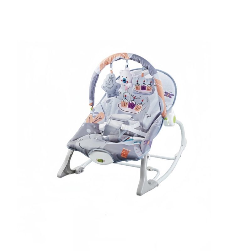 LUBABYCAS - Silla Nido Mecedora Con Vibración y Melodía Gris LuBabycas