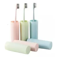 GENERICO - Estuche Portatil Porta Cepillo De Dientes Viaje Dental 295029 Celeste