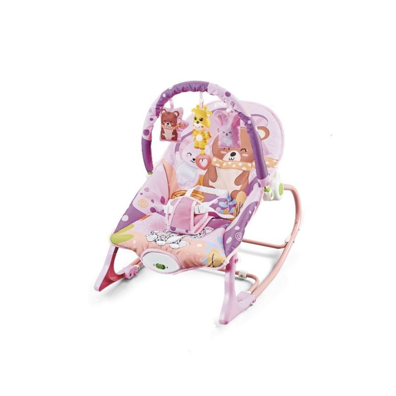 LUBABYCAS - Silla Nido Mecedora Vibración y Melodía Rosada LuBabycas