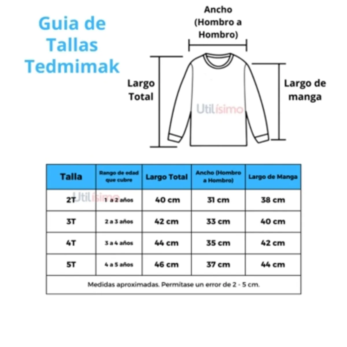 TEDMIMAK - Polera Manga Larga Niña Mariposas Azul Tedmimak 100% Algodón
