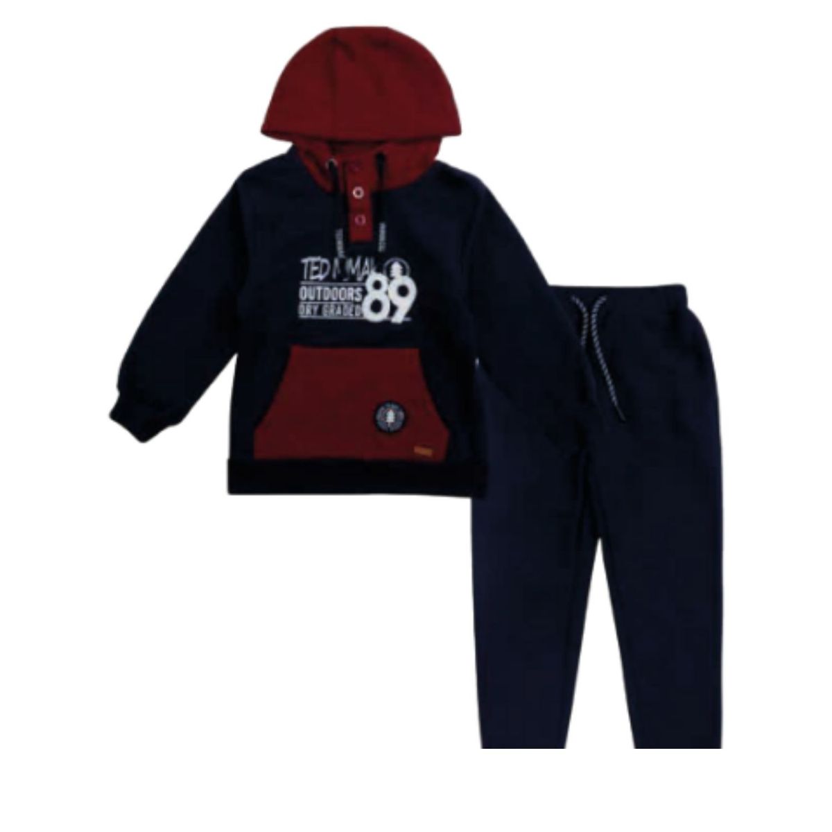 TEDMIMAK - Set 2 Piezas Polerón Capucha Pantalón Niño AzulOscuro Tedmimak Algodón