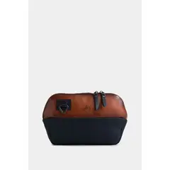 VELEZ - Vélez Riñonera Kanvas 2 De Cuero Para Hombre Contraste Brandy