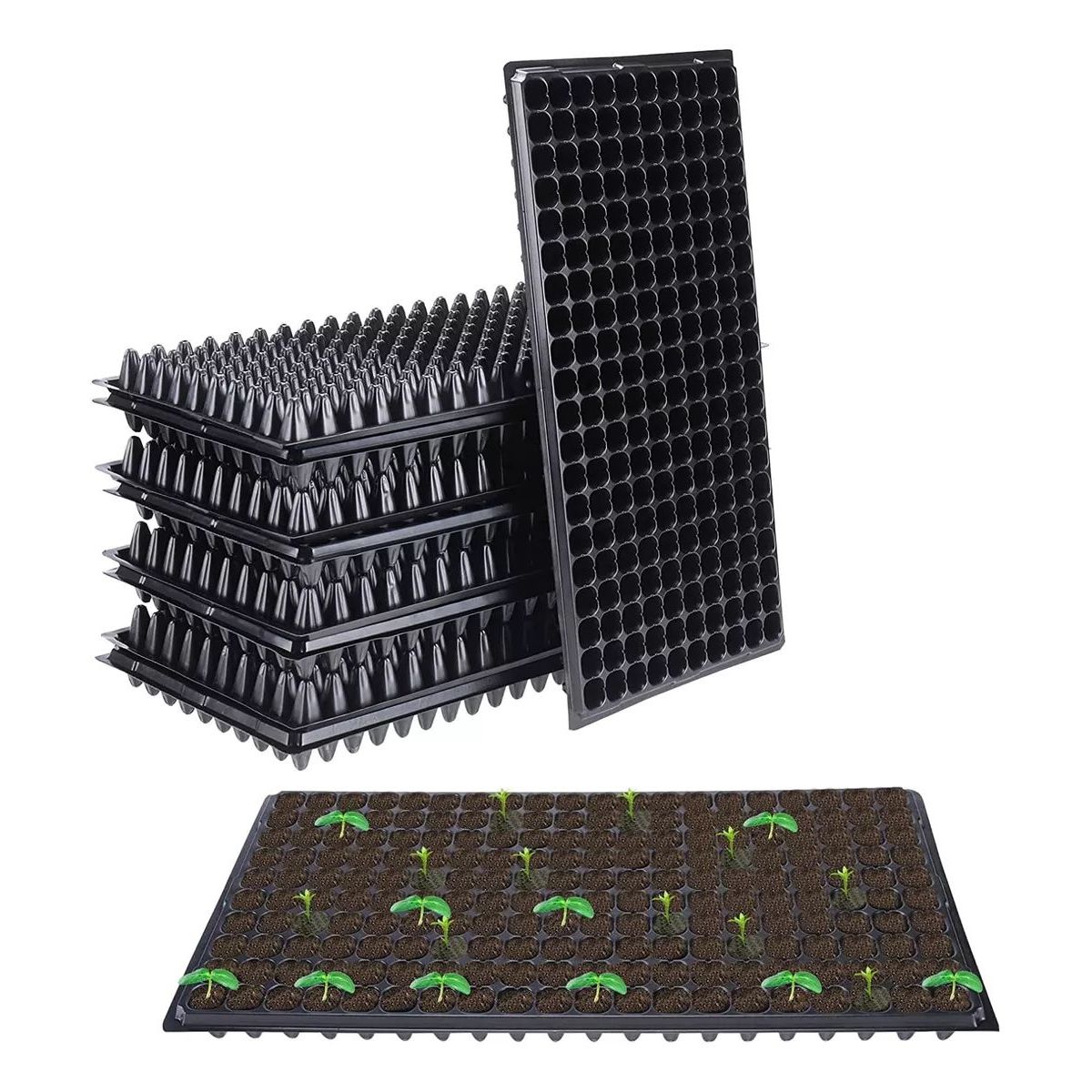 KUANGYE - Bandejas Para Cultivo- 12 × Almacigueras Bandejas Rígidas