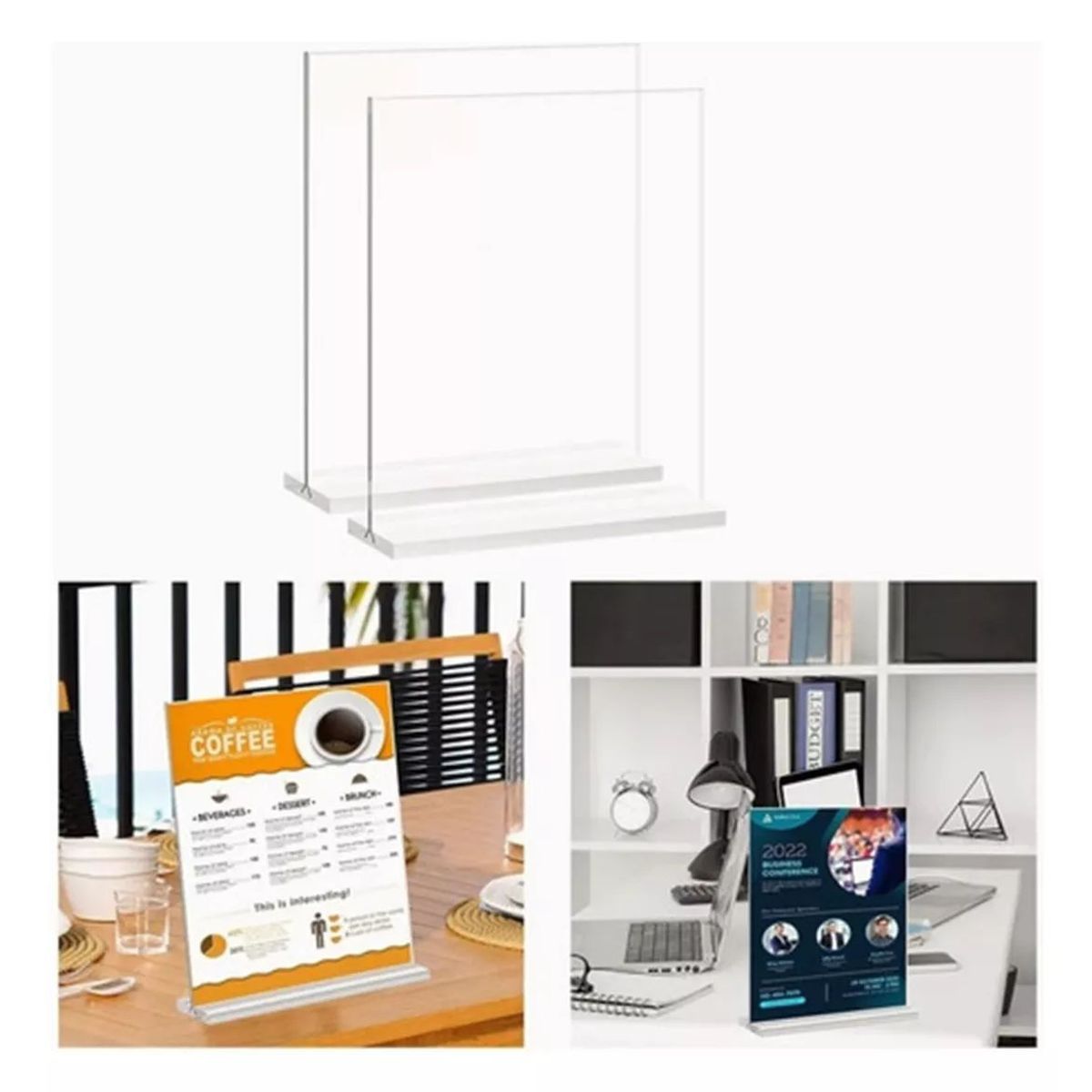 KUANGYE - Porta Menu De Acrilico De Carta, Menu Restaurante 4 Pzas