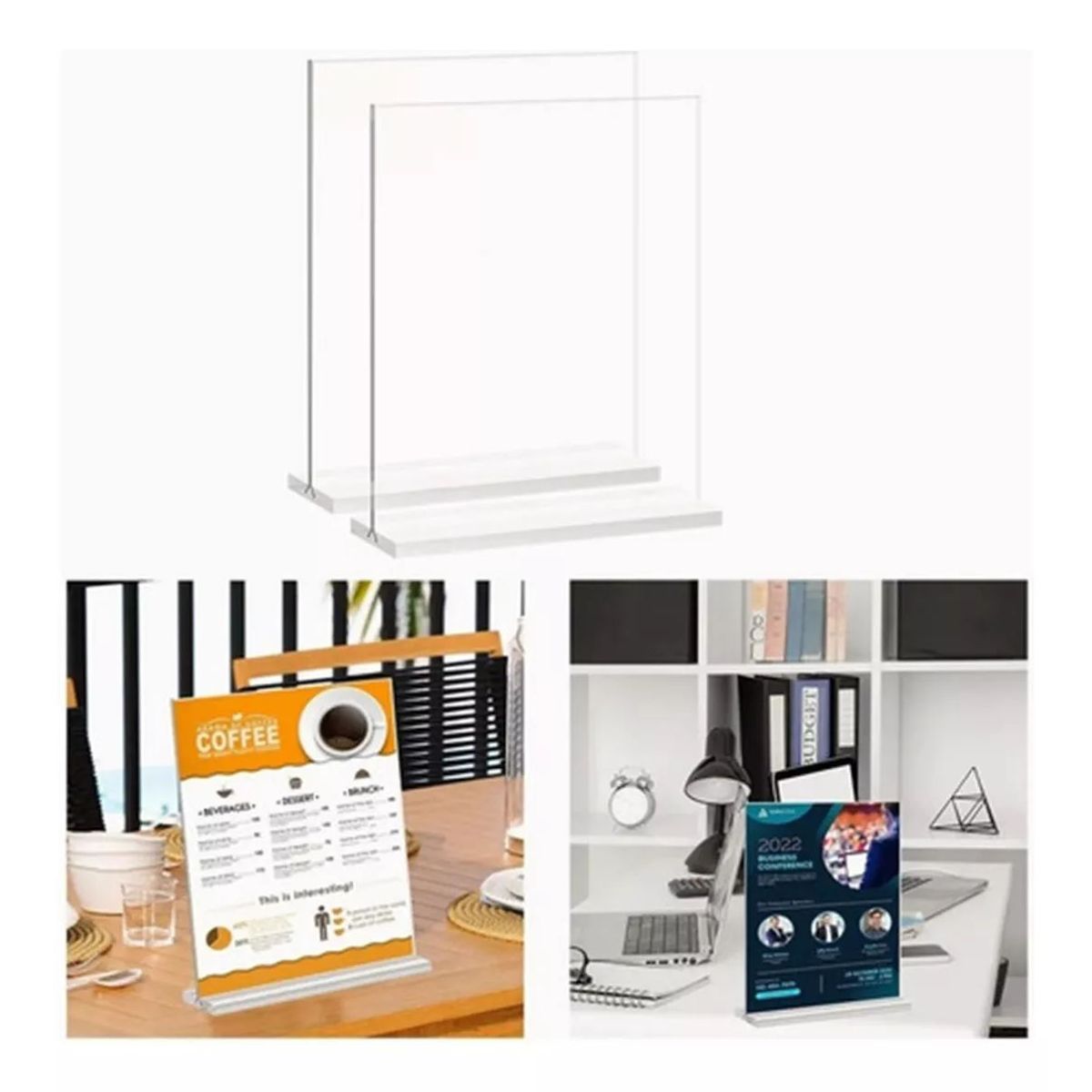 KUANGYE - Porta Menu De Acrilico De Carta, Menu Restaurante 4 Pzas