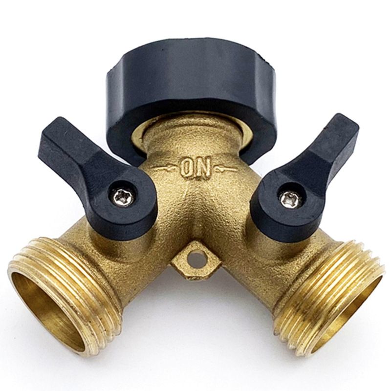 EDWINAYY - Divisor Manguera Metal 2 Vías +2 Conector Riego Jardín / Uss