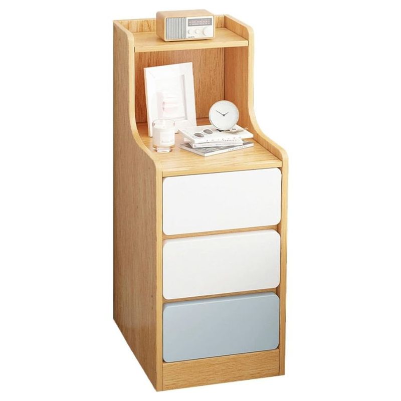 GENERICO - Mesa De Noche Estante 3 Cajones Almacenamiento Dormitorio