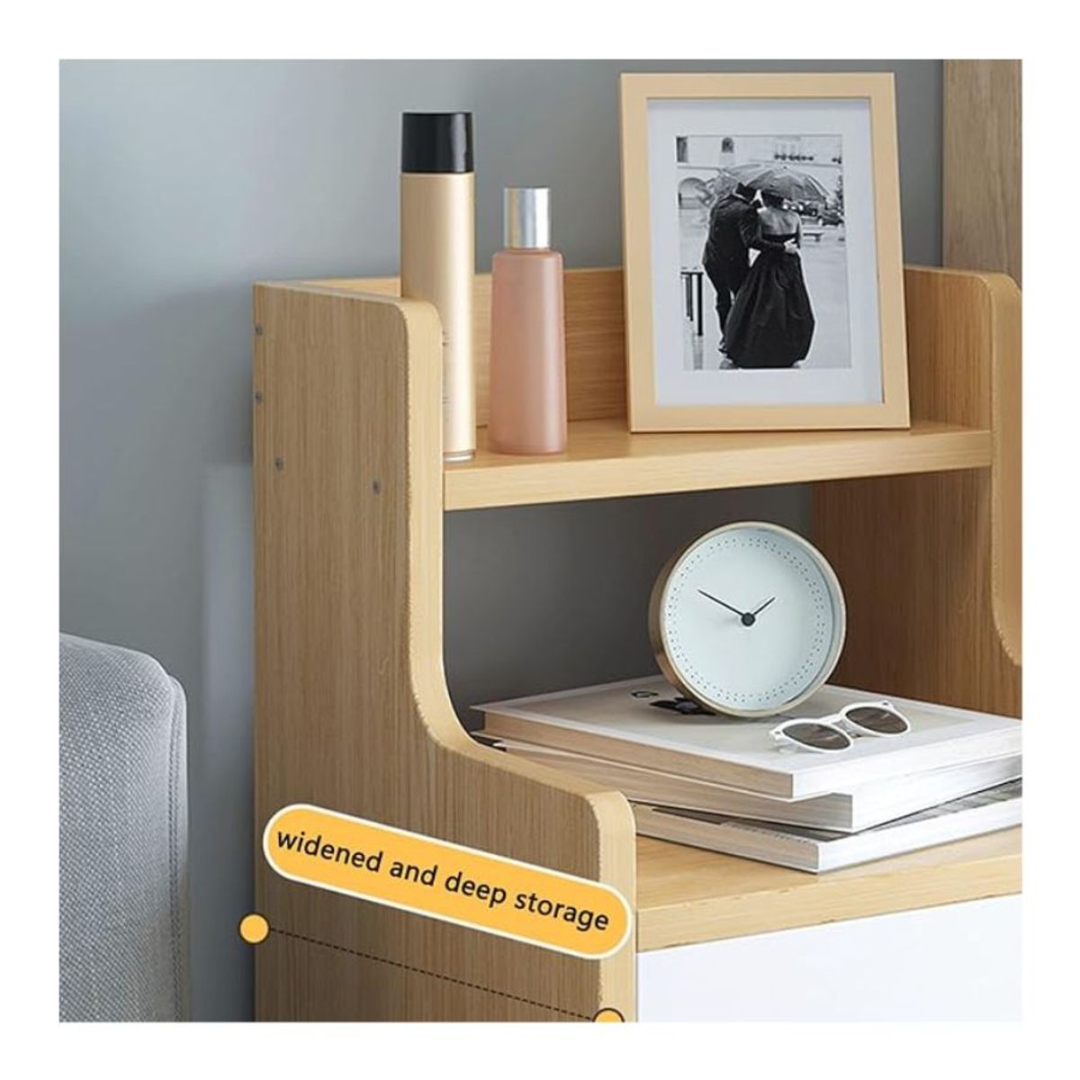 GENERICO - Mesa De Noche Estante 3 Cajones Almacenamiento Dormitorio