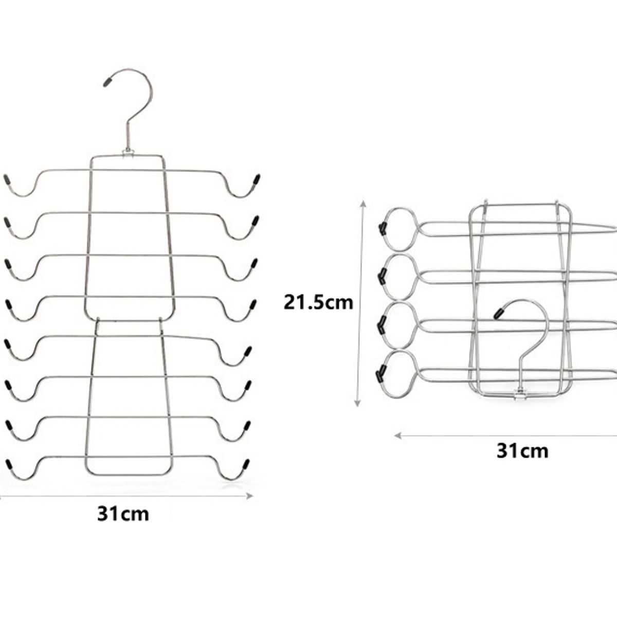 YOMYM - 2 Pcs Set Colgadores Pantalones Ropa Ganchos Plegable 8 Antideslizante