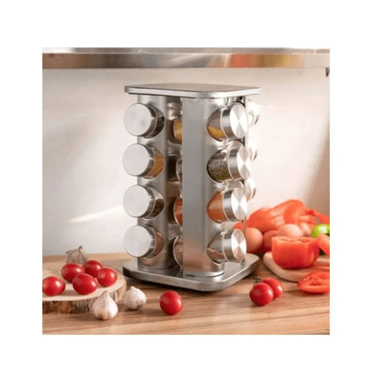 GENERICO - Soporte Condimentero 16 Tarros Giratorio Especias Hierbas