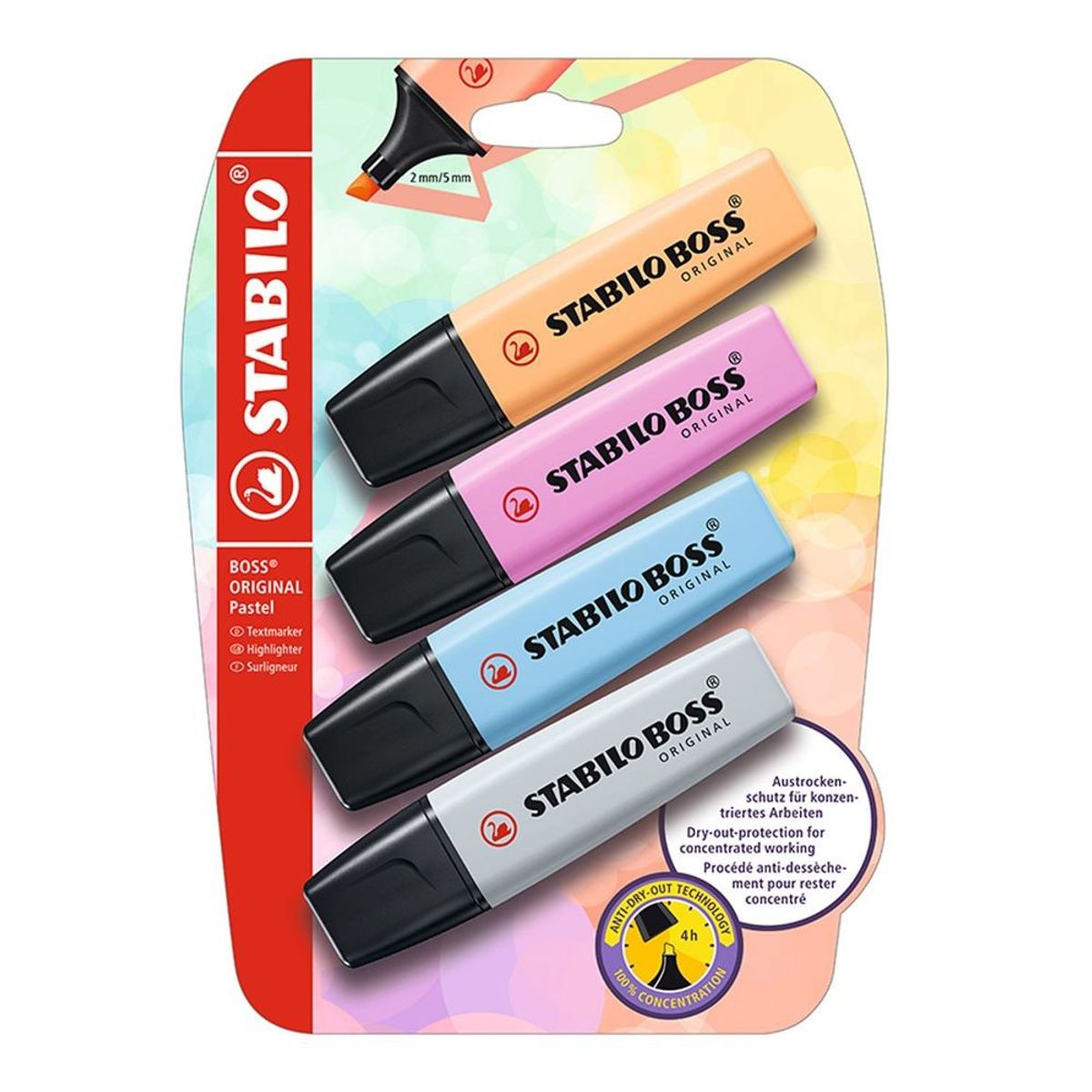STABILO - Set 4 Destacadores Pasteles Stabilo