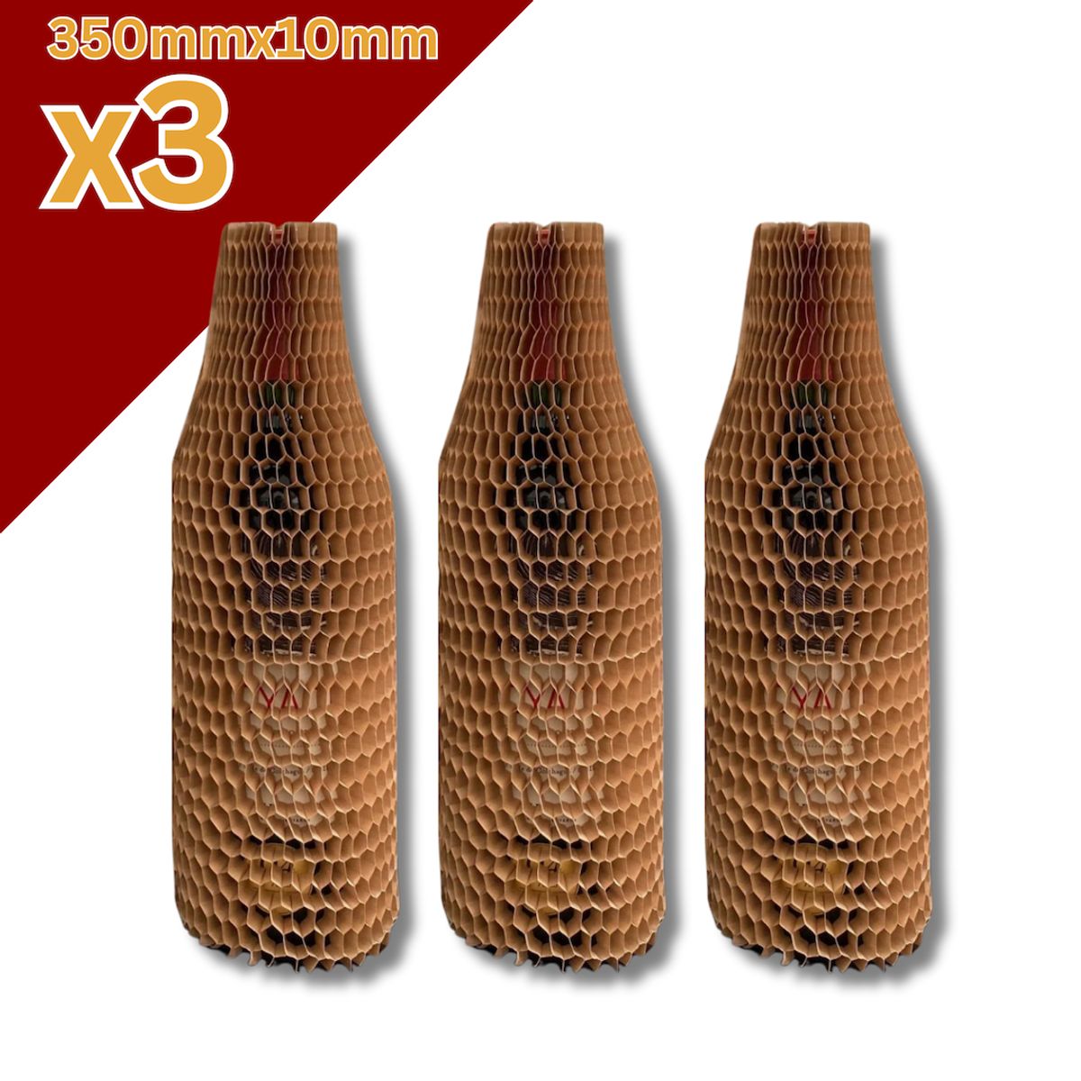 180 COMPOSTABLE - Pack De 3 Fundas De Papel Kraft Para Embalaje 350x10mm