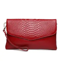 PUREPOWER - Bolso bandolera de hombro de piel auténtica con estampado de cocodrilo