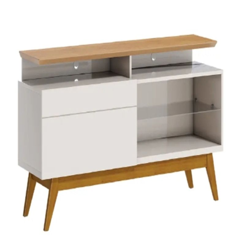 BE DESIGN - RACK TV STAND CLASSIC PLUS 1 CAJON BLANCO/CARAMELO 1.4MTS