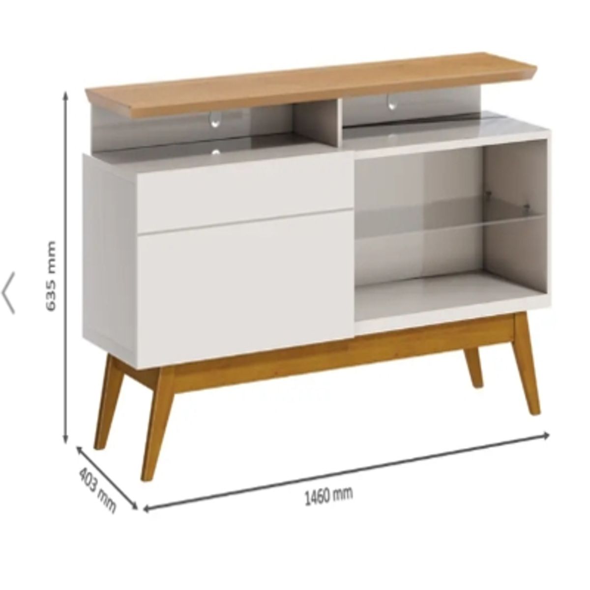 BE DESIGN - Rack Tv 55´Stand Classic 1 Cajón Blanco Caramelo 1.4 Mts