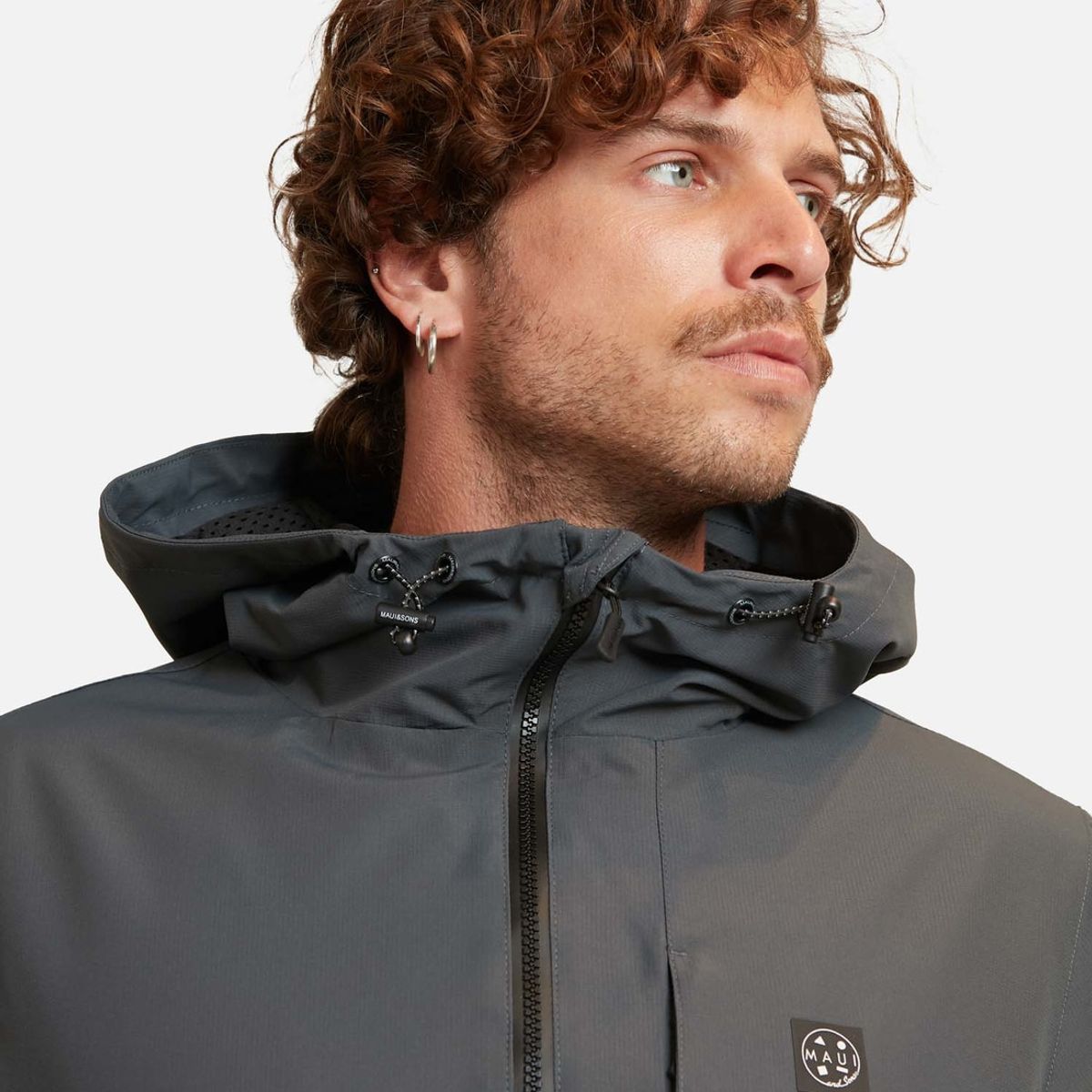 MAUI AND SONS - Casaca Maui Windbreaker Inoa Gris Oscuro Maui And Sons