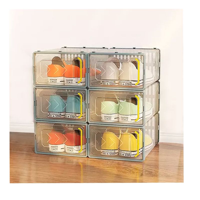 GENERICO - Caja Organizadora De Zapatos Set x6 Apilables Firmes