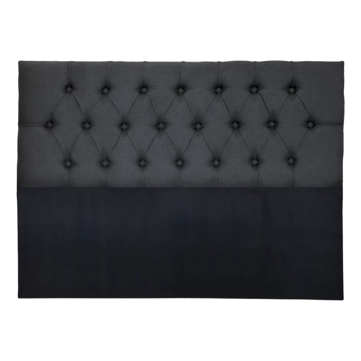 DULCES SUEÑOS - Respaldo A Piso Capitones Premium 2 PLAZA GRIS OSCURO LINO