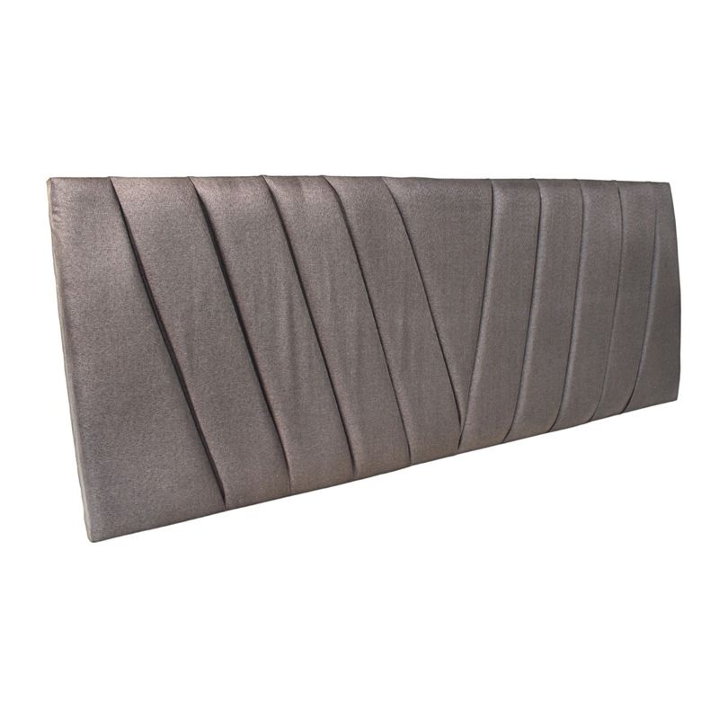 DULCES SUEÑOS - Respaldo Moderno 2 Plaza Modular Lineal V GRIS CLARO EN LINO