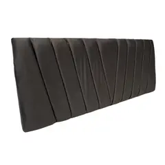 DULCES SUEÑOS - Respaldo Moderno 2 Plaza Modular Lineal V GRIS OSCURO EN FELPA