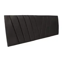 DULCES SUEÑOS - Respaldo Moderno 2 Plaza Modular Lineal NEGRO LINO