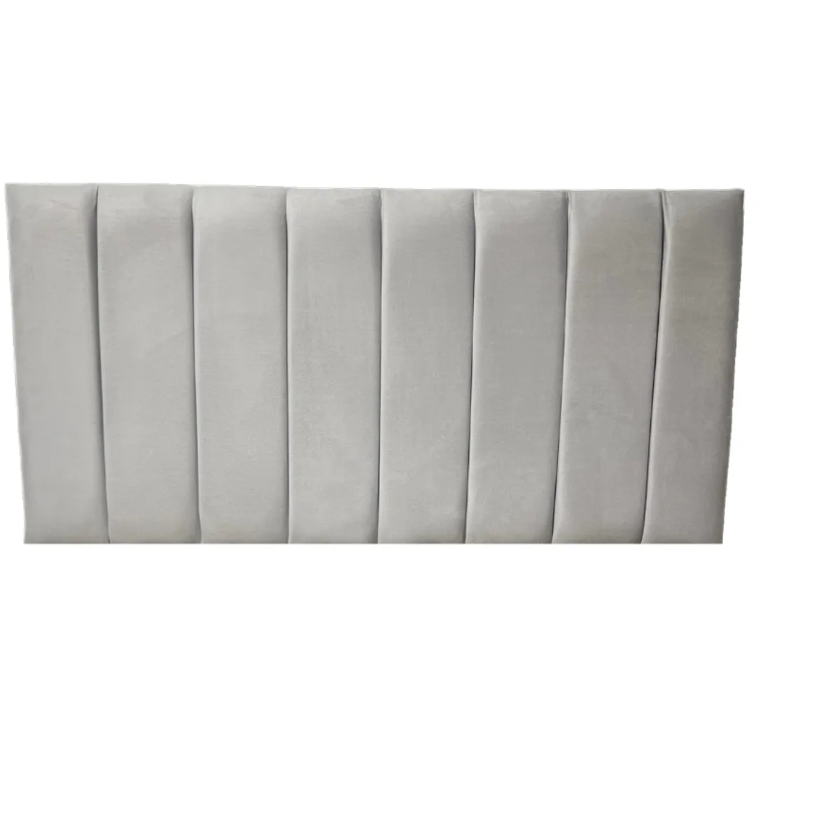DULCES SUEÑOS - Respaldo Moderno 2 Plaza Modular Lineal GRIS CLARO FELPA