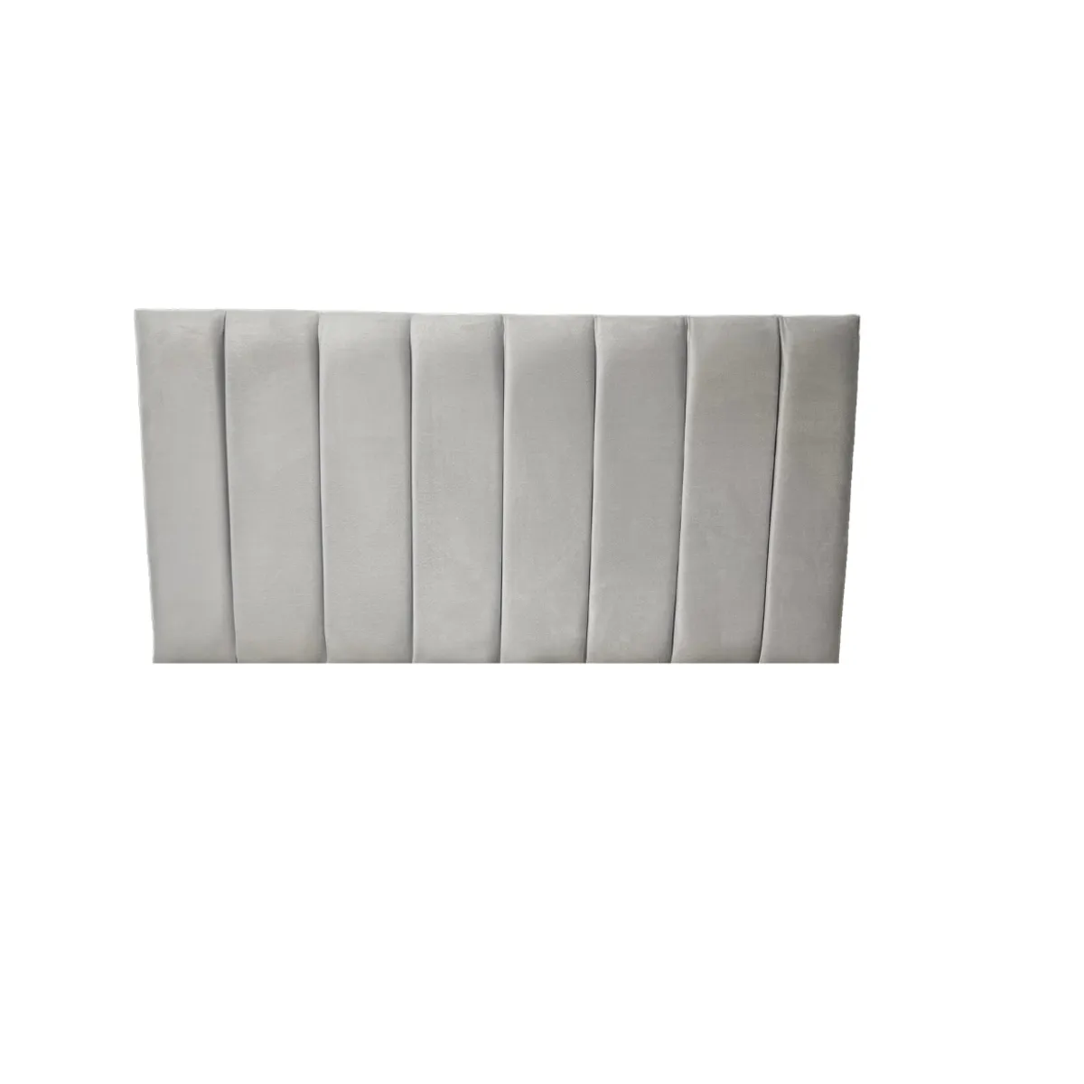 DULCES SUEÑOS - Respaldo Moderno 2 Plaza Modular Lineal GRIS CLARO FELPA