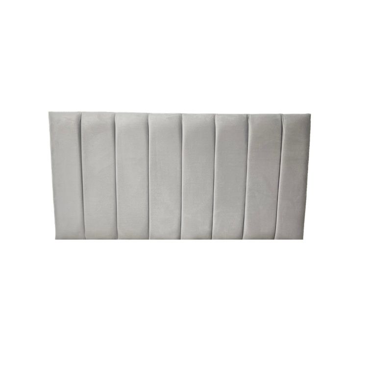 DULCES SUEÑOS - Respaldo Moderno 2 Plaza Modular Lineal GRIS CLARO FELPA