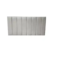 DULCES SUEÑOS - Respaldo Moderno 2 Plaza Modular Lineal GRIS CLARO FELPA