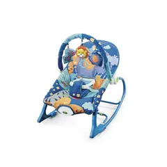 LUBABYCAS - Silla Nido Mecedora Con Vibración y Melodía Azul