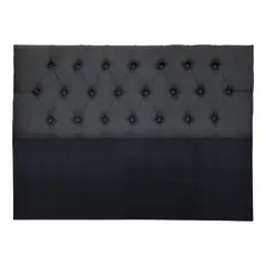 DULCES SUEÑOS - Respaldo A Piso Capitones Premium 2 PLAZA GRIS OSCURO FELPA