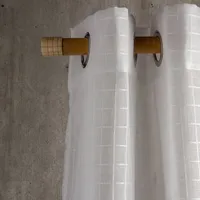 Set 2 Velo gasa cuadros 1.40 x 2.25 Blanco