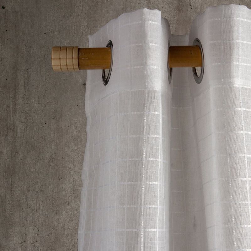 MASEL - Set 2 Velo gasa cuadros 1.40 x 2.25 Blanco