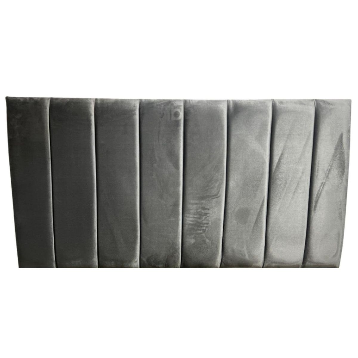 DULCES SUEÑOS - Respaldo Moderno 2 Plaza Modular Lineal GRIS OSCURO FELPA