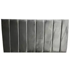 DULCES SUEÑOS - Respaldo Moderno 2 Plaza Modular Lineal GRIS OSCURO FELPA