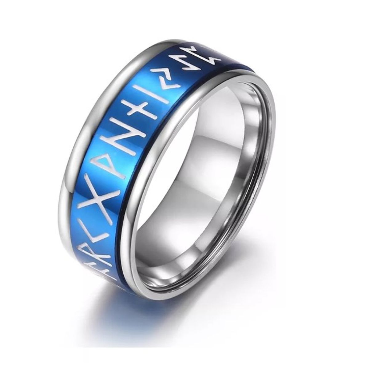 GENERICO - Anillo Runas Vikingo Nórdico En Titanio Giratoria Hombre