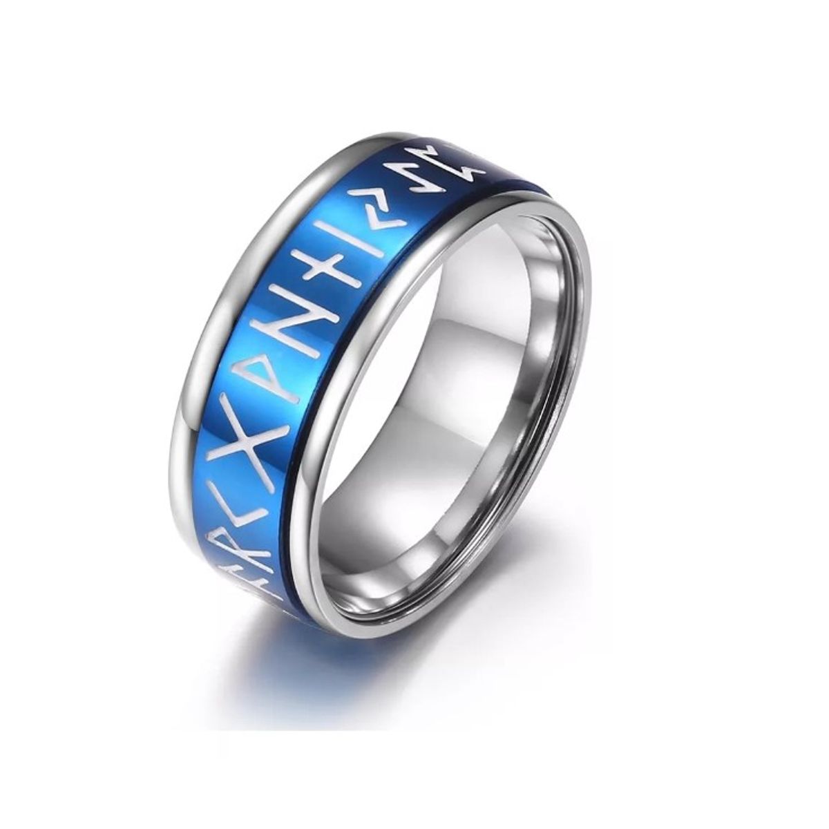 GENERICO - Anillo Runas Vikingo Nórdico En Titanio Giratoria Hombre