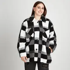 ACUARELA - Chaqueta Sherpa Negro