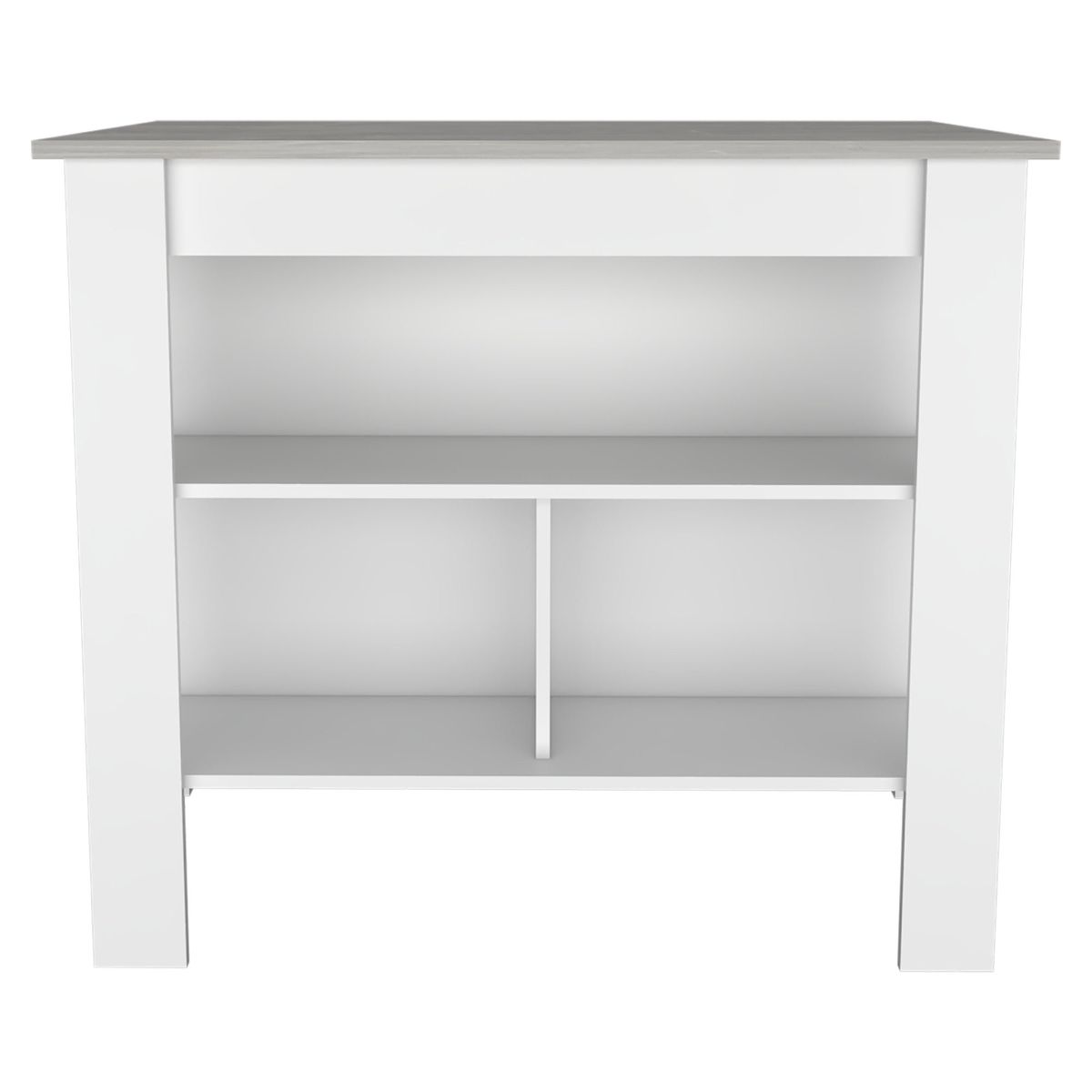 FMFURNITURE - Isla Cocina con 3 Repisas - Blanco 90x103x70 cm