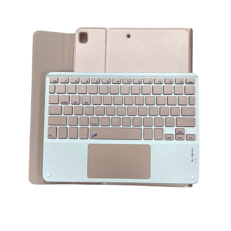 JOICO - Funda Para iPad 10.2 7 8 9na + Teclado Español Touchpad Rosa